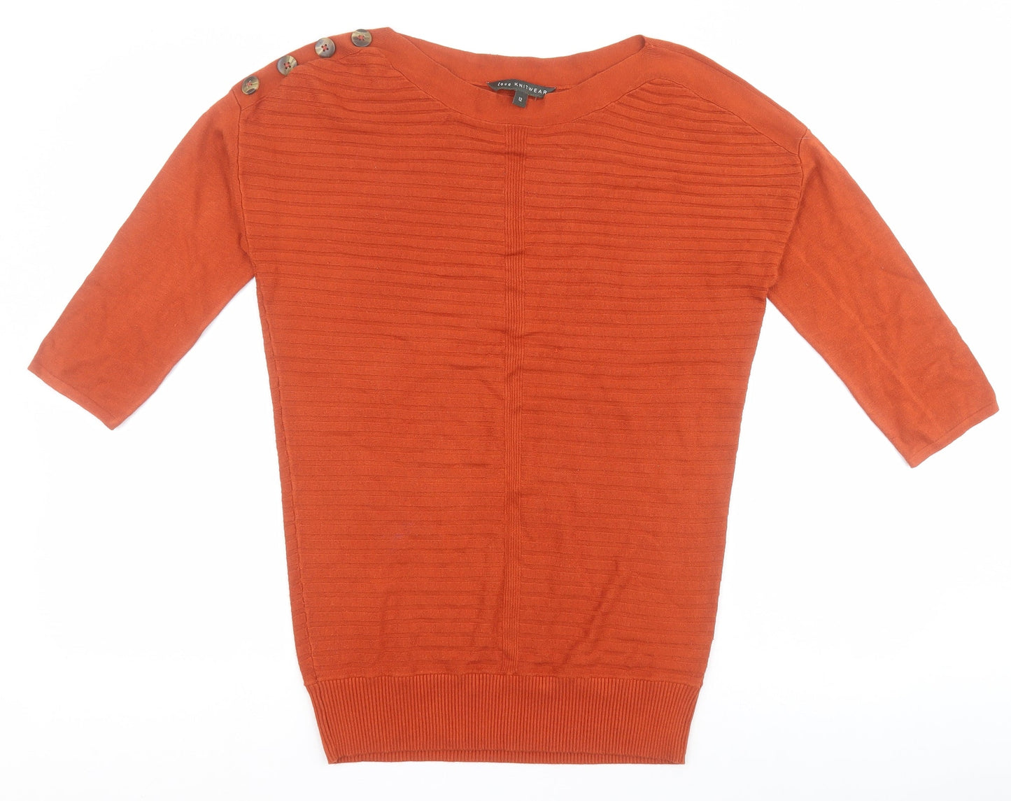 Womens UK Size 12 Bonmarché Orange Pullover Jumper