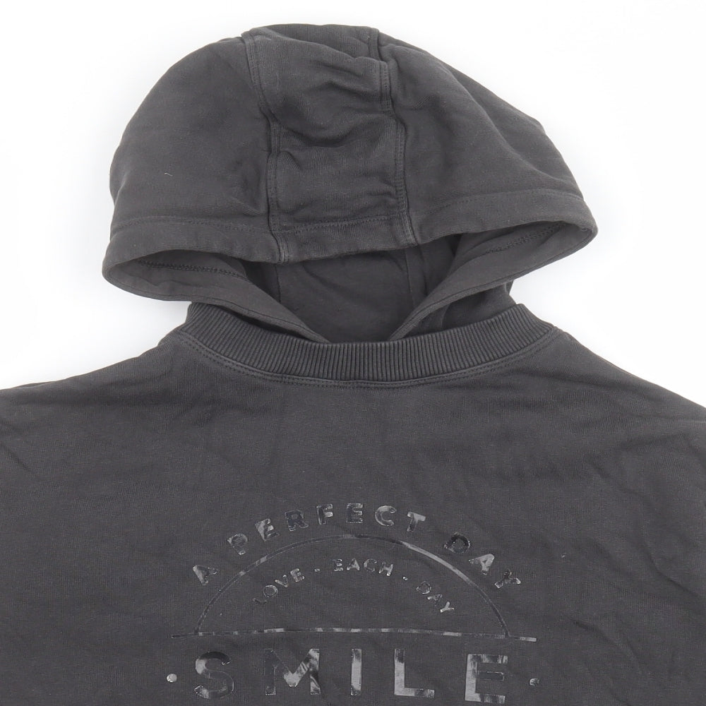 NEXT Girls Black  100% Cotton Pullover Hoodie Size 8 Years   - Free Spirit