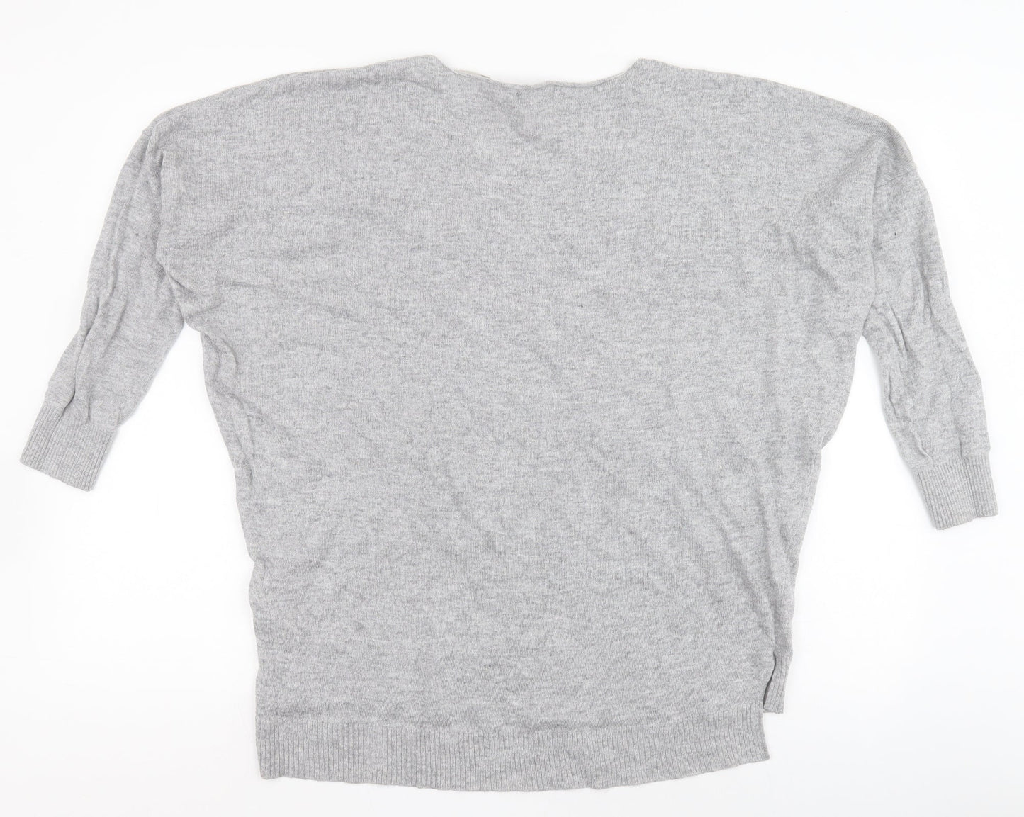 Primark Womens Grey V-Neck  Viscose Pullover Jumper Size M