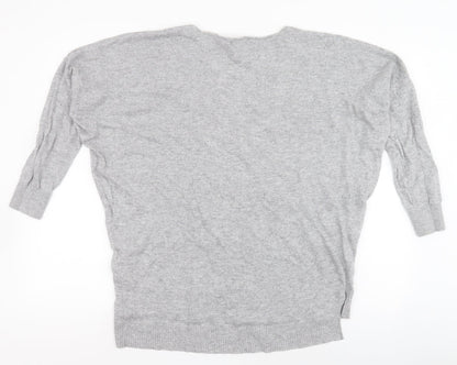 Primark Womens Grey V-Neck  Viscose Pullover Jumper Size M