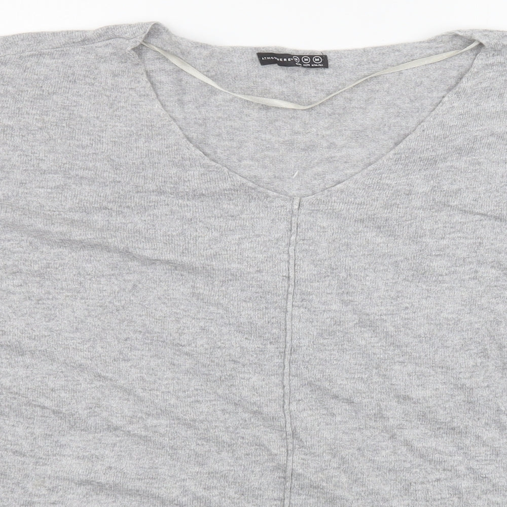 Primark Womens Grey V-Neck  Viscose Pullover Jumper Size M