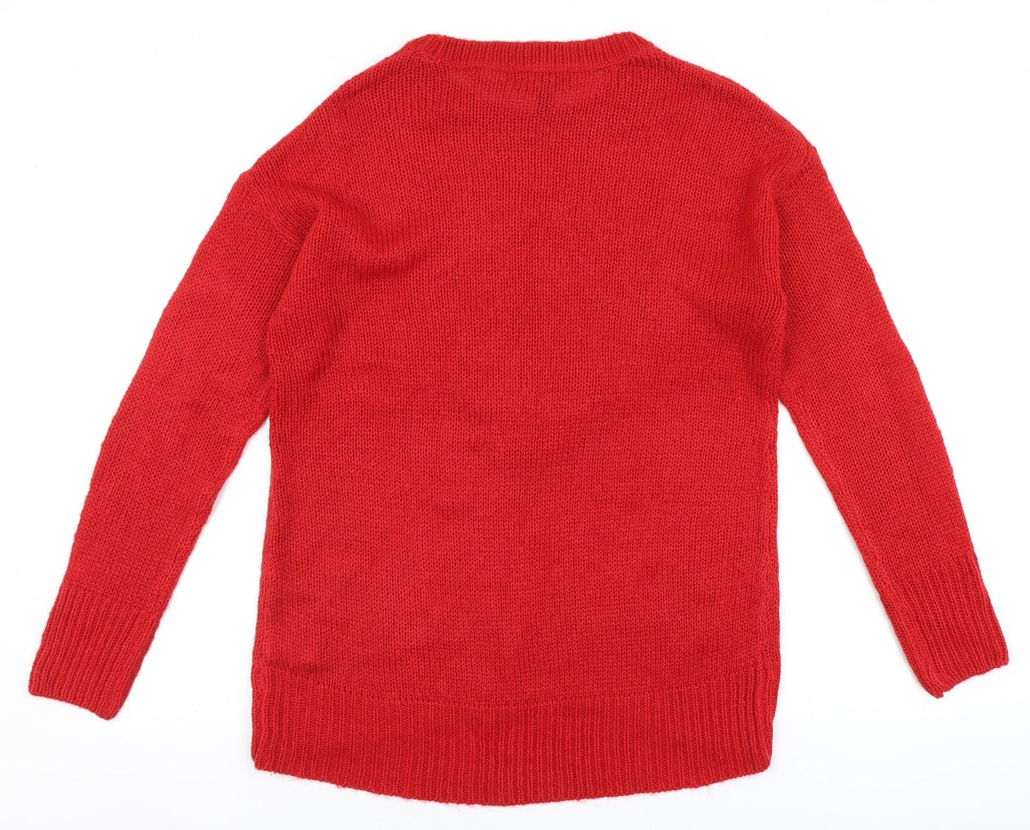 Womens UK Size S New Look Red Pullover Jumper