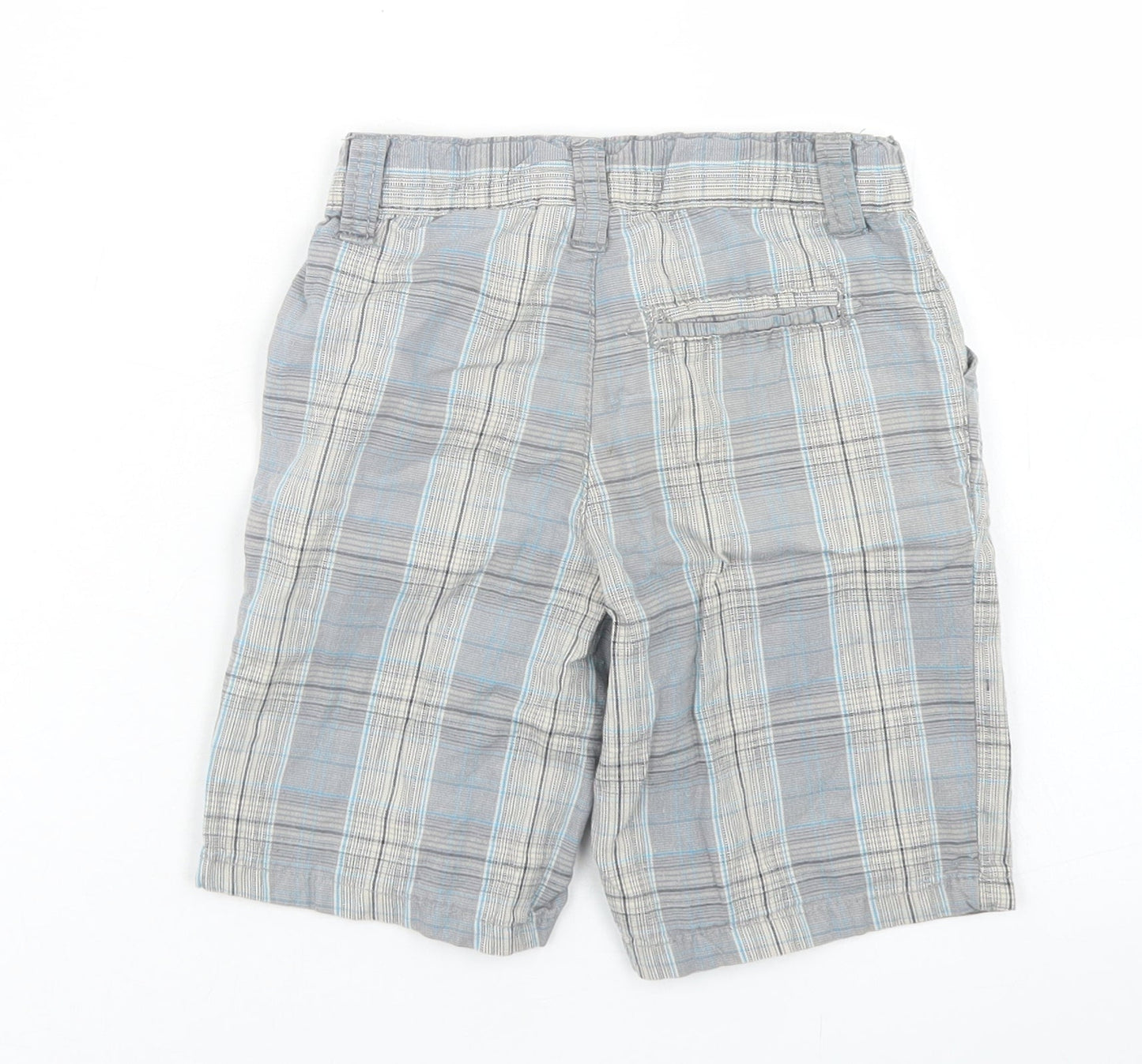 Kenneth Cole Reaction Boys Blue Plaid Cotton Chino Shorts Size 2 Years  Regular Snap