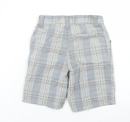 Kenneth Cole Reaction Boys Blue Plaid Cotton Chino Shorts Size 2 Years  Regular Snap