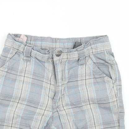 Kenneth Cole Reaction Boys Blue Plaid Cotton Chino Shorts Size 2 Years  Regular Snap
