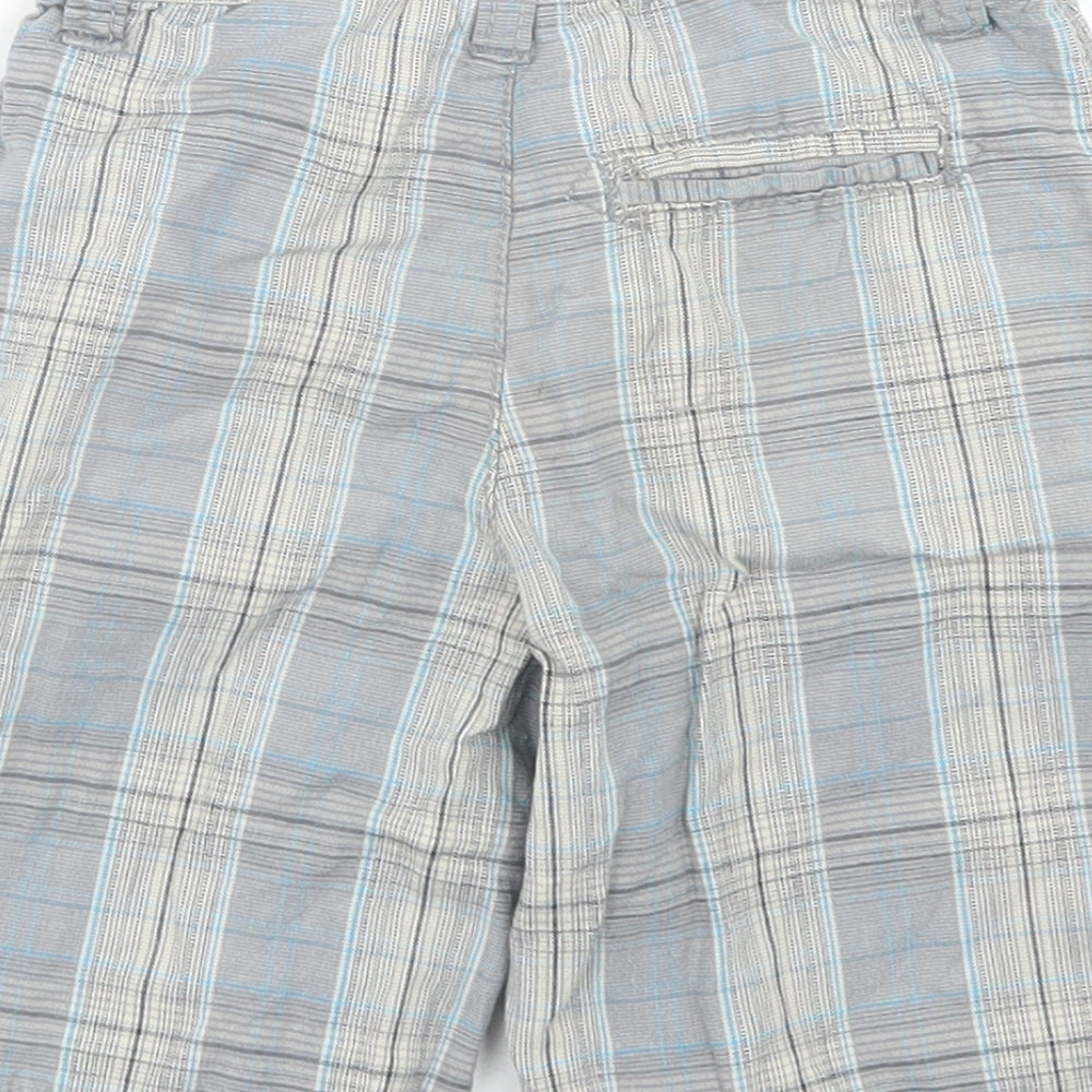 Kenneth Cole Reaction Boys Blue Plaid Cotton Chino Shorts Size 2 Years  Regular Snap