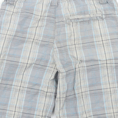Kenneth Cole Reaction Boys Blue Plaid Cotton Chino Shorts Size 2 Years  Regular Snap
