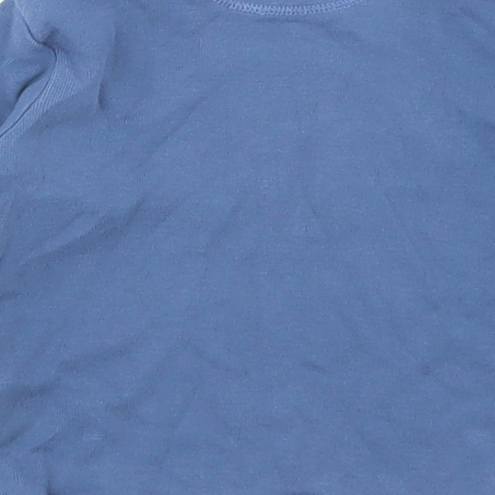 Imps & Elfs Boys Blue  Cotton Basic T-Shirt Size 6-9 Months Crew Neck
