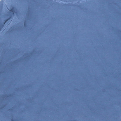 Imps & Elfs Boys Blue  Cotton Basic T-Shirt Size 6-9 Months Crew Neck