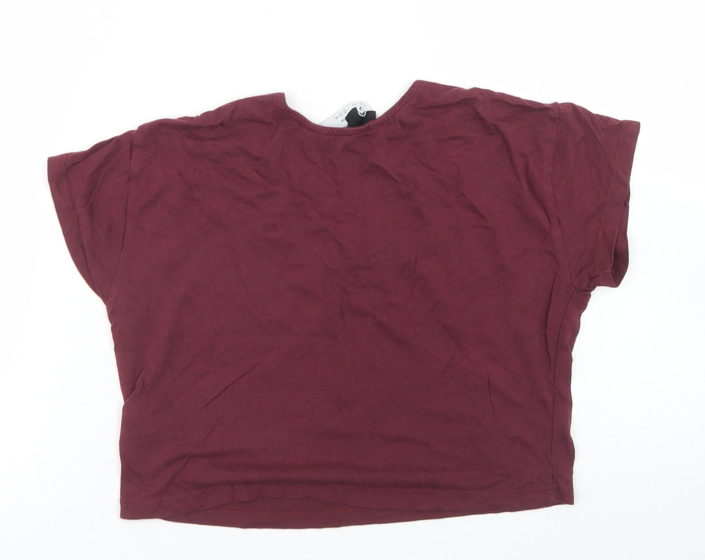 915 Generation Girls Purple  Cotton Cropped T-Shirt Size 9 Years Scoop Neck