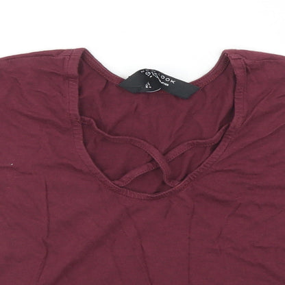 915 Generation Girls Purple  Cotton Cropped T-Shirt Size 9 Years Scoop Neck