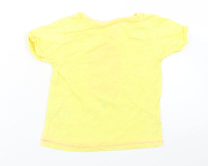 Matalan Girls Yellow  Cotton Basic T-Shirt Size 12-18 Months Crew Neck  - Ice Cream