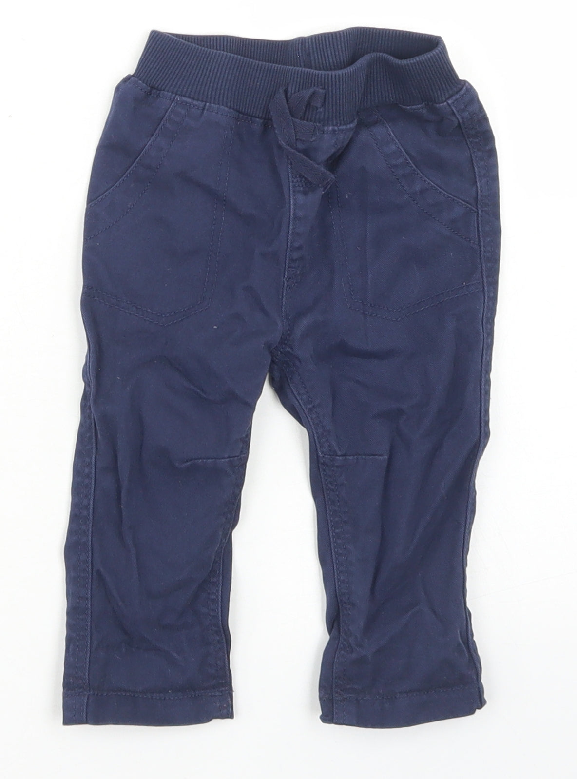 George Boys Blue  Cotton Cargo Trousers Size 3-6 Months  Drawstring