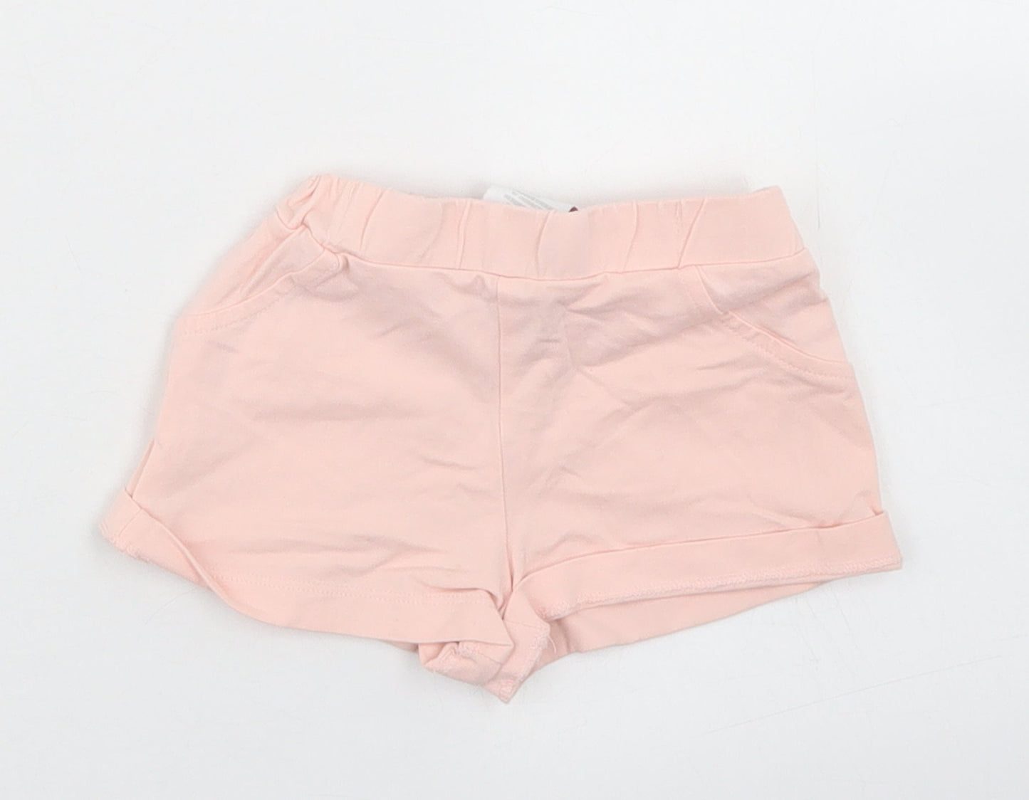 TJX Girls Pink  Cotton Cropped Trousers Size 9-12 Months