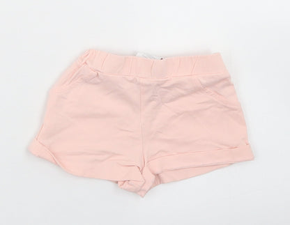 TJX Girls Pink  Cotton Cropped Trousers Size 9-12 Months