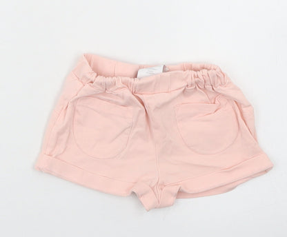 TJX Girls Pink  Cotton Cropped Trousers Size 9-12 Months