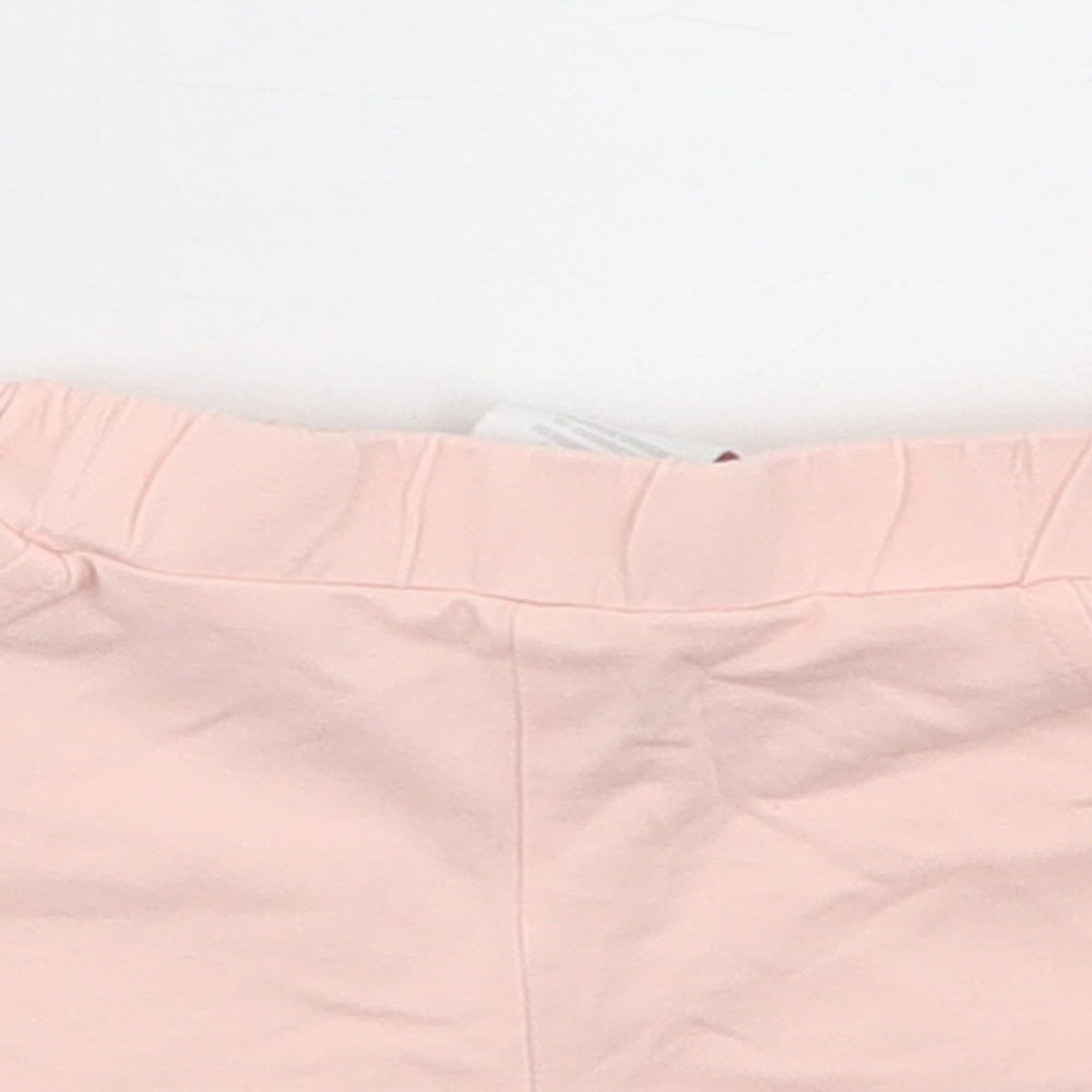 TJX Girls Pink  Cotton Cropped Trousers Size 9-12 Months