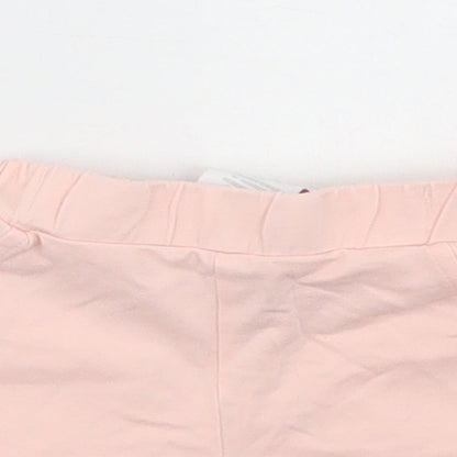 TJX Girls Pink  Cotton Cropped Trousers Size 9-12 Months