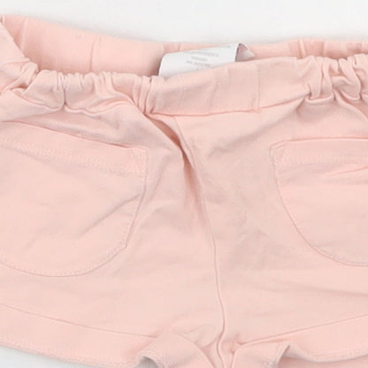 TJX Girls Pink  Cotton Cropped Trousers Size 9-12 Months