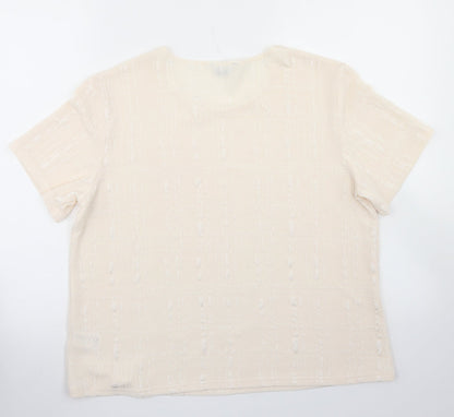 Berkertex Womens Ivory  Polyester Basic T-Shirt Size 18 Crew Neck