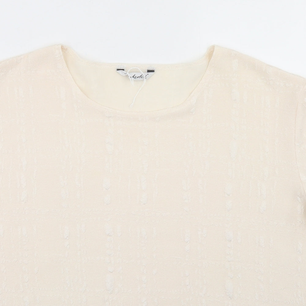 Berkertex Womens Ivory  Polyester Basic T-Shirt Size 18 Crew Neck