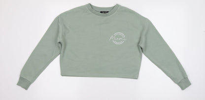 New Look Girls Green Round Neck  Cotton Pullover Jumper Size 10-11 Years   - Miami