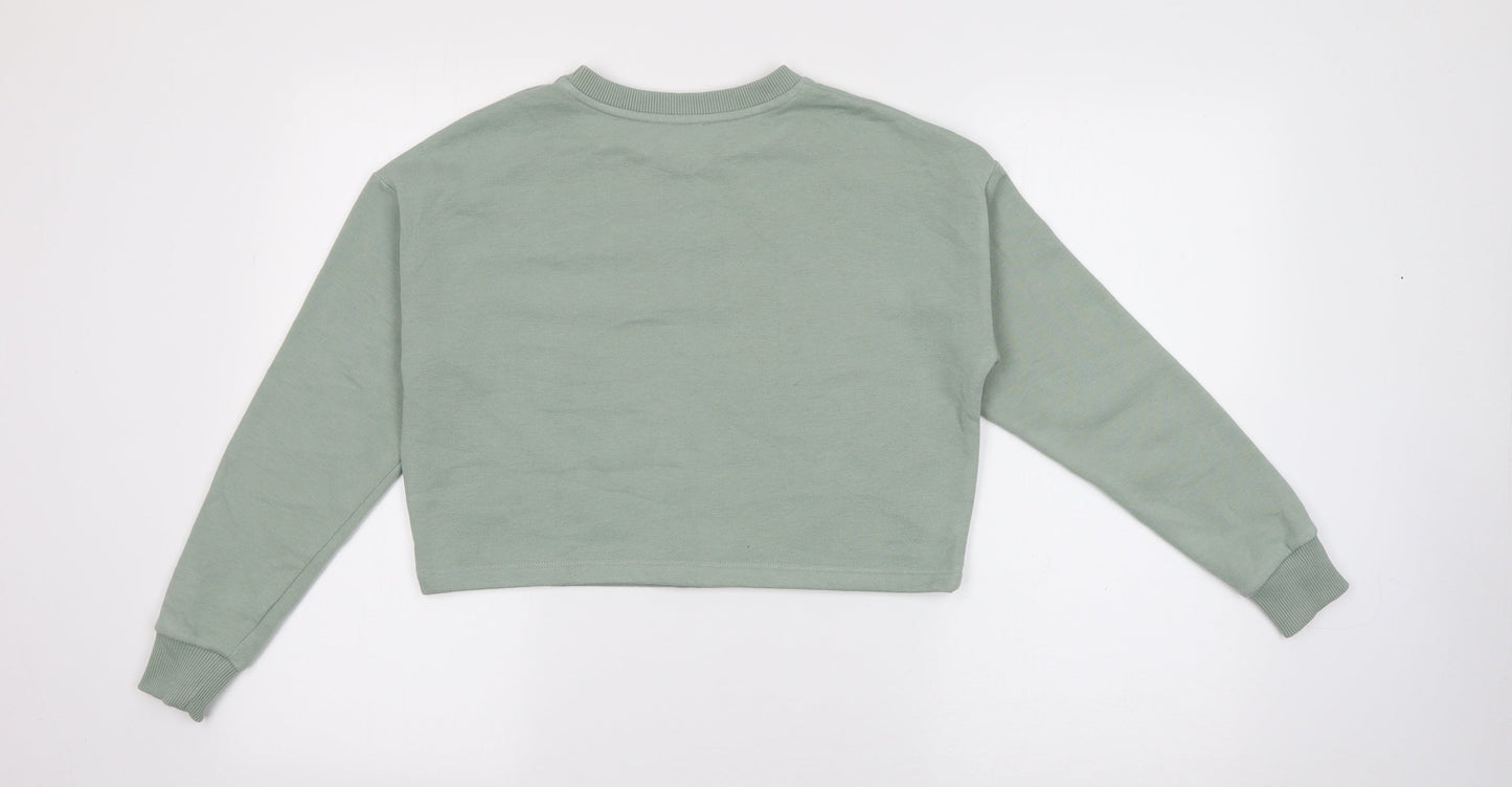 New Look Girls Green Round Neck  Cotton Pullover Jumper Size 10-11 Years   - Miami