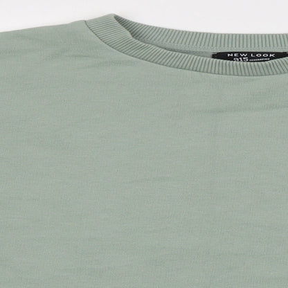 New Look Girls Green Round Neck  Cotton Pullover Jumper Size 10-11 Years   - Miami