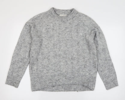 Label of Graded Goods Womens Grey Round Neck  Acrylic Pullover Jumper Size S
