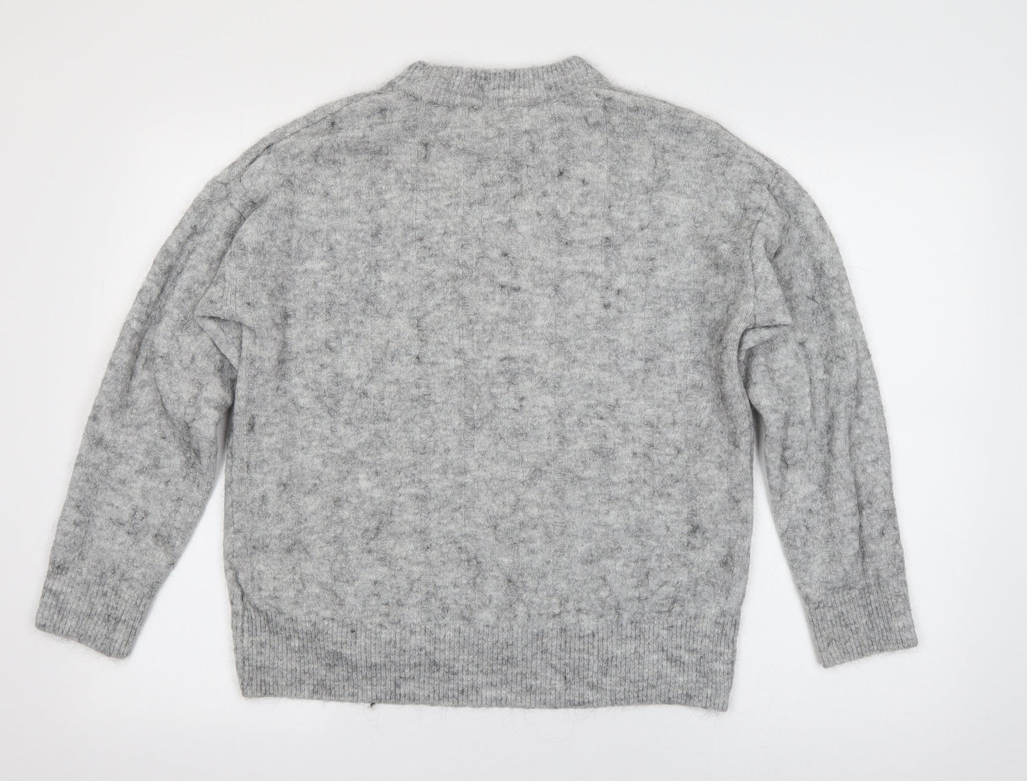 Label of Graded Goods Womens Grey Round Neck  Acrylic Pullover Jumper Size S
