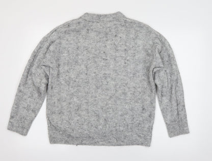 Label of Graded Goods Womens Grey Round Neck  Acrylic Pullover Jumper Size S