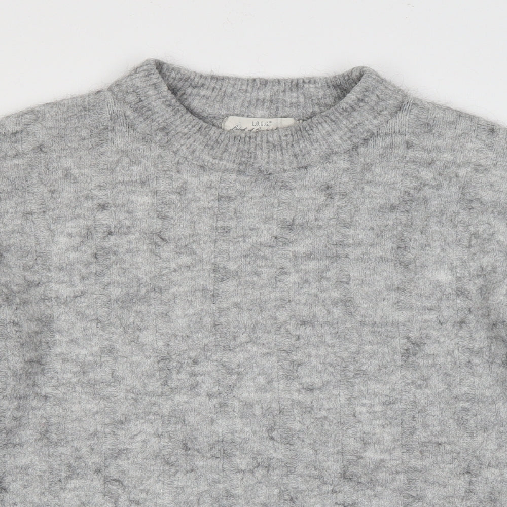 Label of Graded Goods Womens Grey Round Neck  Acrylic Pullover Jumper Size S