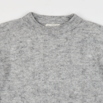 Label of Graded Goods Womens Grey Round Neck  Acrylic Pullover Jumper Size S