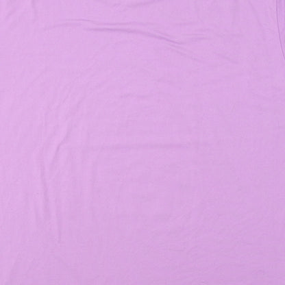 SheIn Womens Purple  Polyester Basic T-Shirt Size S Round Neck - The Moon