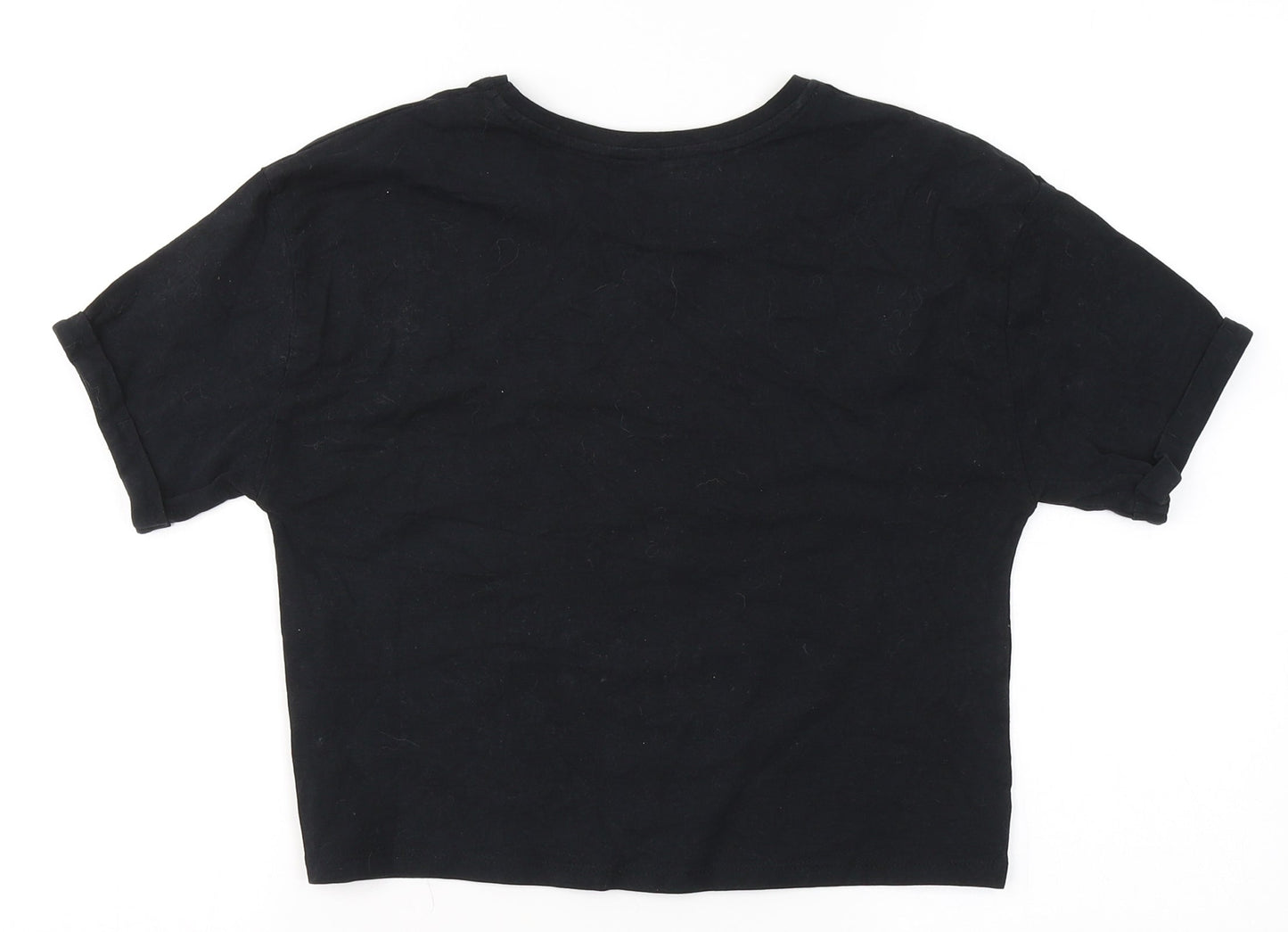 George Girls Black  Cotton Basic T-Shirt Size 12-13 Years Round Neck  - Be Kind