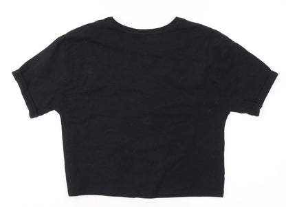 George Girls Black  Cotton Basic T-Shirt Size 12-13 Years Round Neck  - Be Kind
