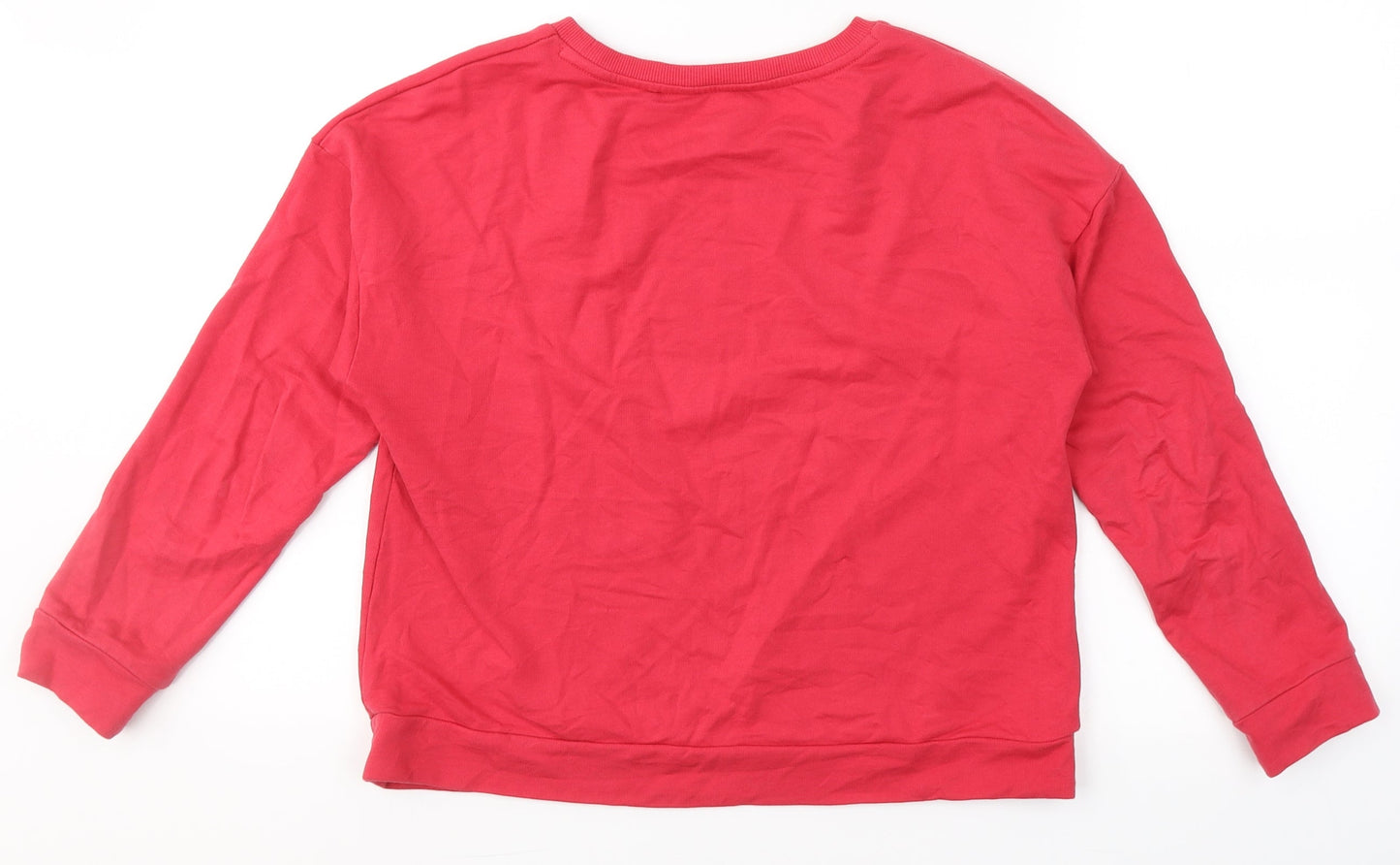 NEXT Girls Red Round Neck  Cotton Pullover Jumper Size 11 Years   - Flowers