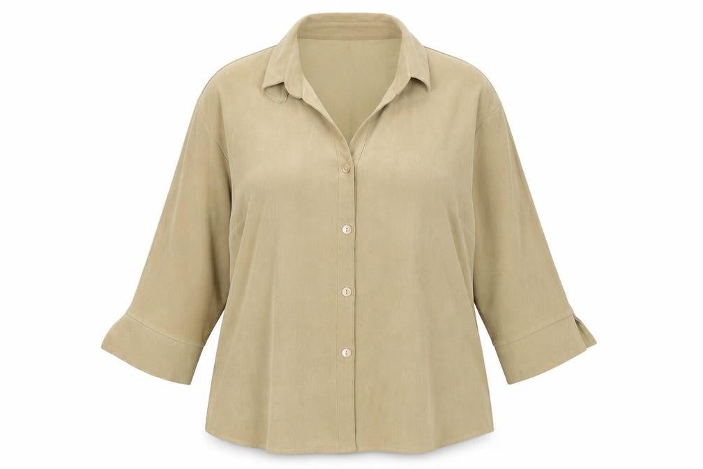 Womens UK Size 20 Sara Woman Beige Basic Button-Up