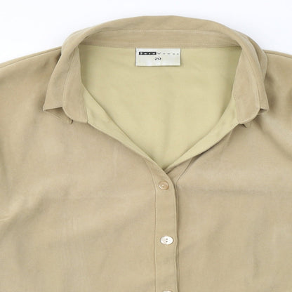 Womens UK Size 20 Sara Woman Beige Basic Button-Up