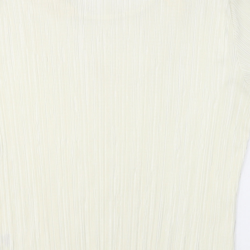 Bonmarché Womens Ivory  Polyester Basic Blouse Size M Round Neck