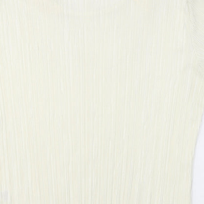 Bonmarché Womens Ivory  Polyester Basic Blouse Size M Round Neck