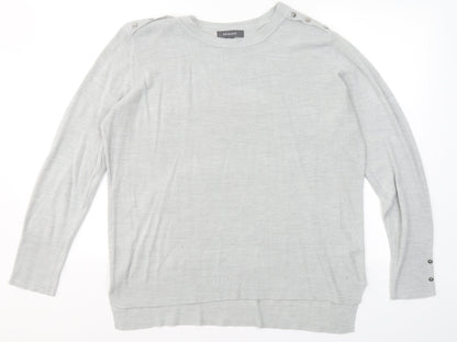 Primark Womens Grey Round Neck  Acrylic Pullover Jumper Size L
