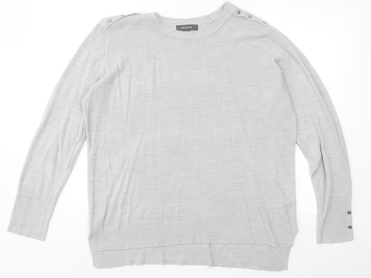 Primark Womens Grey Round Neck  Acrylic Pullover Jumper Size L