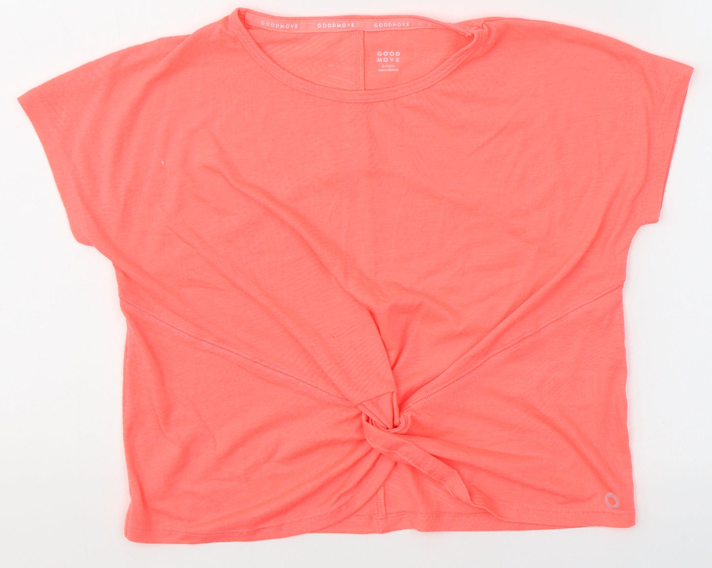 Marks and Spencer Girls Pink  Polyester Basic T-Shirt Size 9-10 Years Round Neck