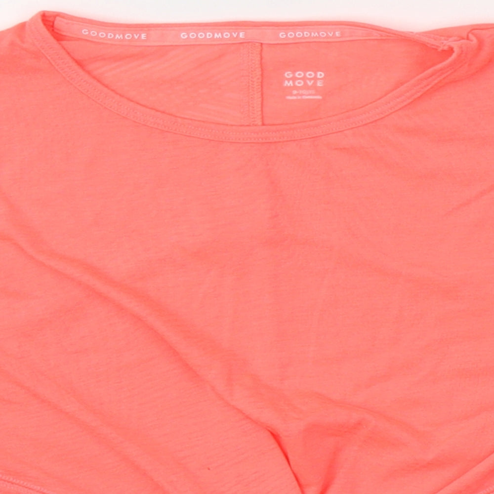 Marks and Spencer Girls Pink  Polyester Basic T-Shirt Size 9-10 Years Round Neck