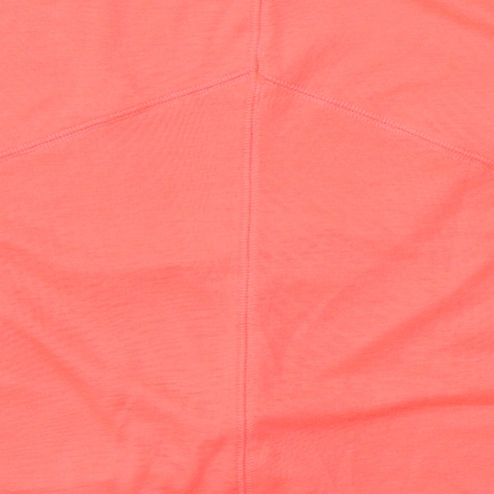 Marks and Spencer Girls Pink  Polyester Basic T-Shirt Size 9-10 Years Round Neck
