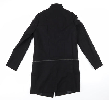 Les Petites Womens Black   Overcoat Coat Size M  Button - removable zip