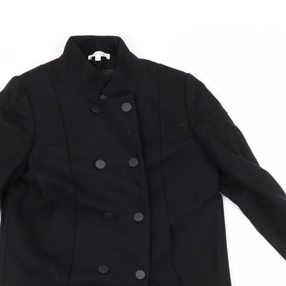 Les Petites Womens Black   Overcoat Coat Size M  Button - removable zip