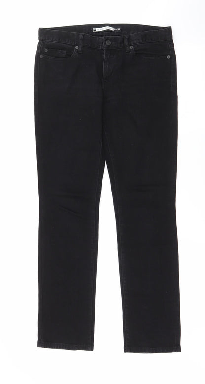 Gap Mens Black  Cotton Straight Jeans Size 28 in L32 in Regular Zip