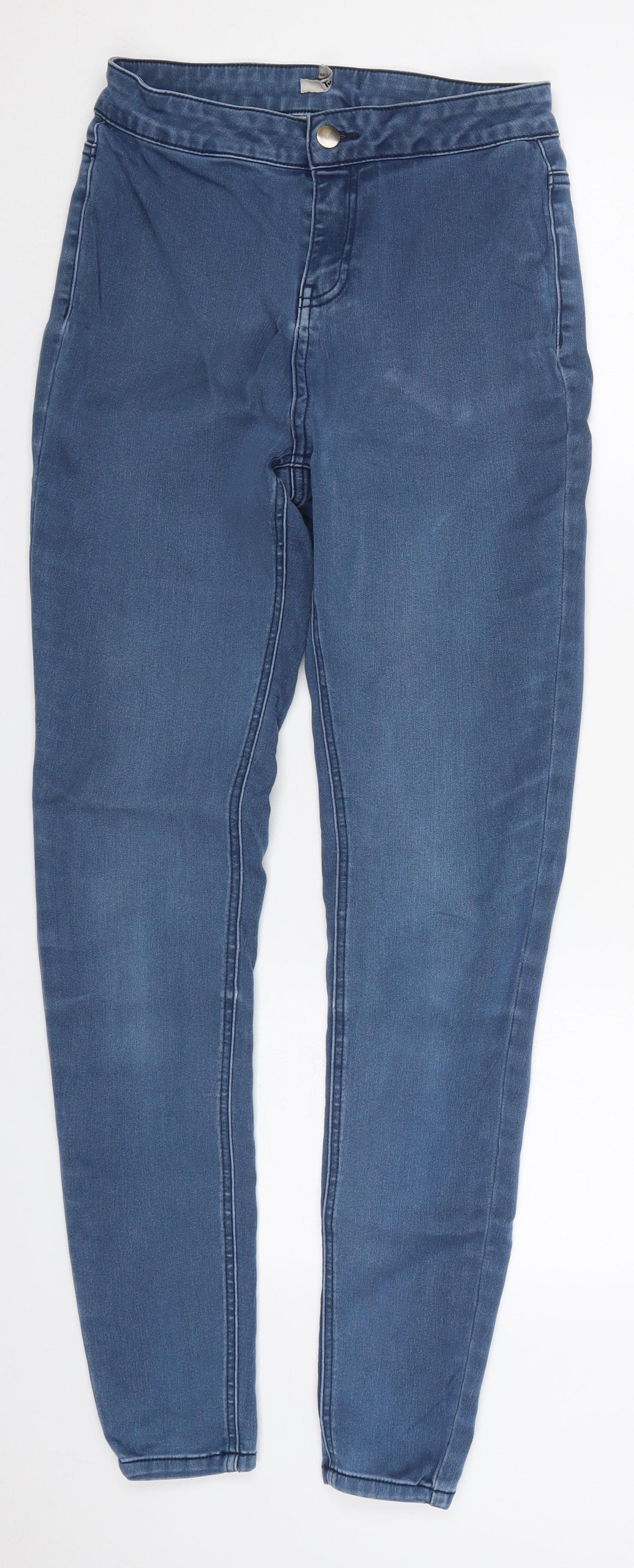 TU Womens Blue  Cotton Skinny Jeans Size 10 L30 in Regular Button